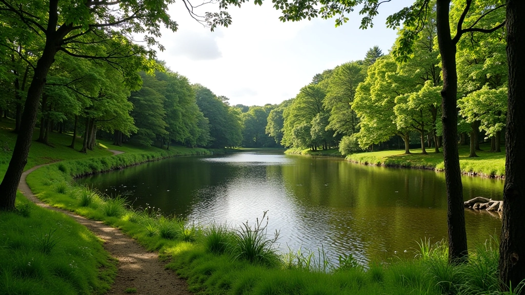 Lough Key Forest Park with forest trails and lake surrounded by trees